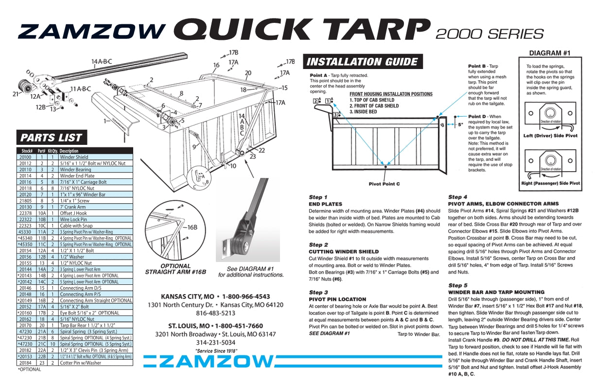Quick Tarp 2000 Series Kit