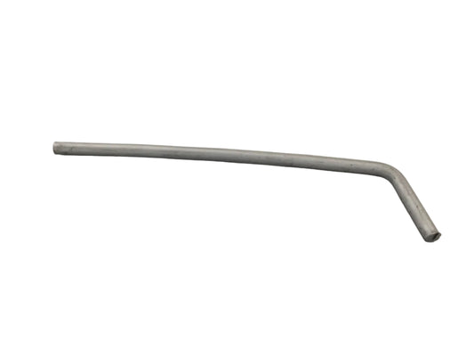 Long metal rod with a slight bend near one end, featuring a rounded tip, shown against a plain light background.