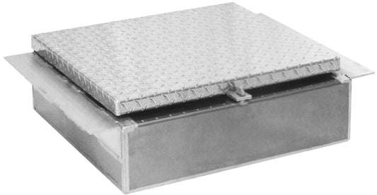 Metallic rectangular duct with a textured cover on a white background