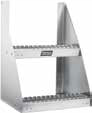 Angled view of a galvanized steel frame step with two rectangular, non‑slip tread surfaces and a sturdy welded frame, designed for mounting to a truck frame, isolated on a white background.