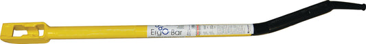 Yellow and black tarp crank handle bar with a rectangular drive head and curved grip, shown horizontally on a white background.