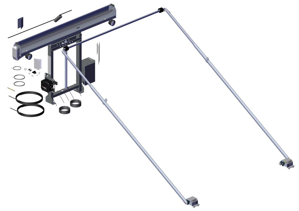 Stationary Pivot Tarp System Kit DC400 Electric Front-To-Back Tarp Kit - Fits 28' Roll Off